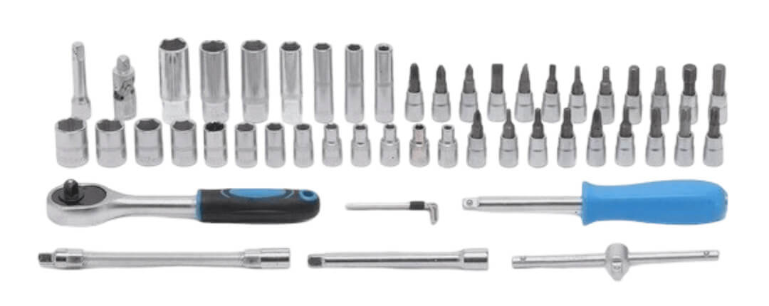 Характеристики набора инструментов с размерами и деталями